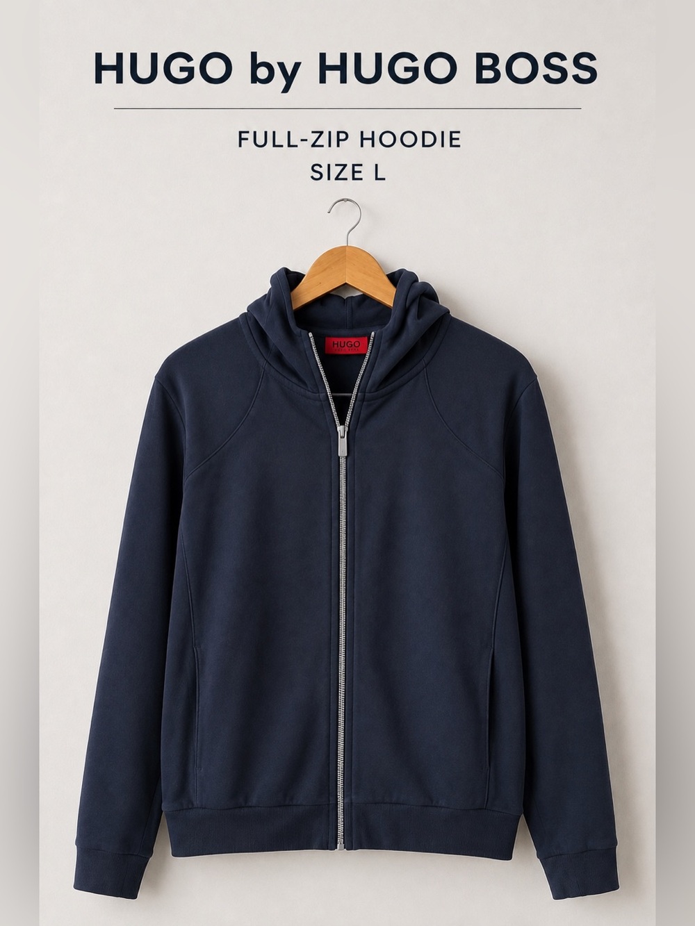 Hugo by Hugo Boss   Men's Navy Zip-Up Hoodie Size L